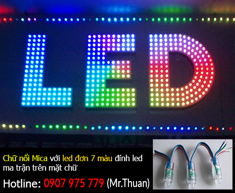 Chữ mica nổi hắt led bên trong